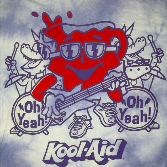 Koolaid Purple Tie Dye Oh Yeah Sleeve Graphic Tee Size Large - Picture 5 of 5